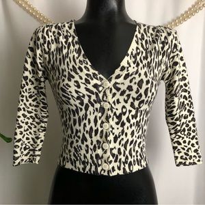 Forever 21 | Cropped Leopard Print Cardigan